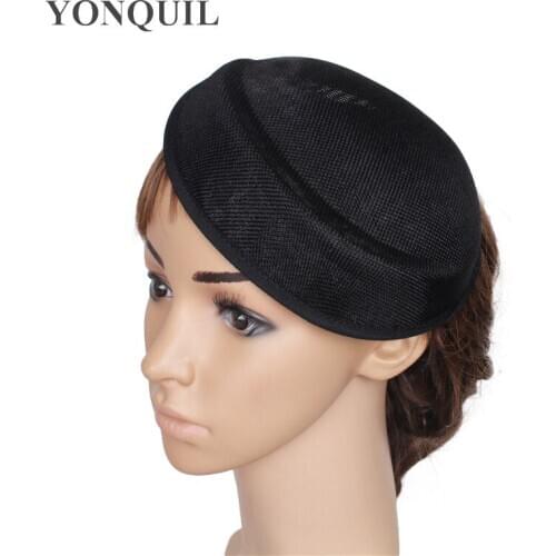 Charming Imitation Sinamay BLACK Fascinator Base 18CM Pillbox Hat New Hairwear Material Women Party Show DIY Hair Headpiece
