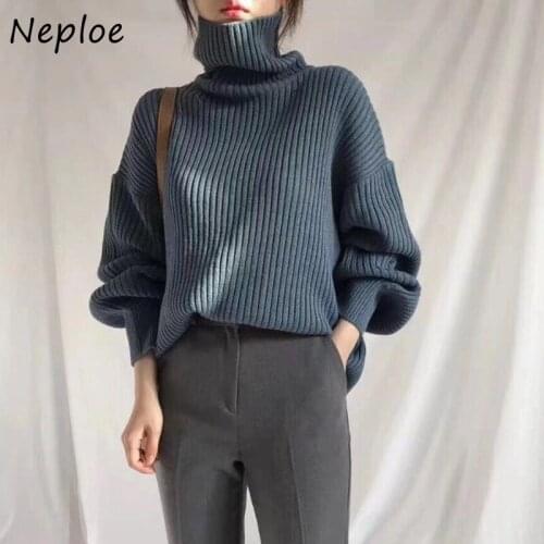 Turtleneck Sweater Women Autumn and Winter Korean Fashion Womens Sweaters Loose Outer Wear Chic Long Sleeve Pullover Top