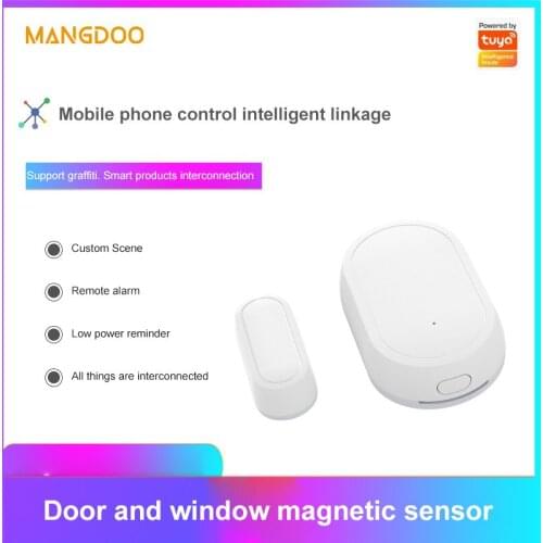Tuya ZigBee Smart Window Door Gate Sensor Real-time Monitoring Smart Home Security Alarm System Work With Smart Life/Tuya App