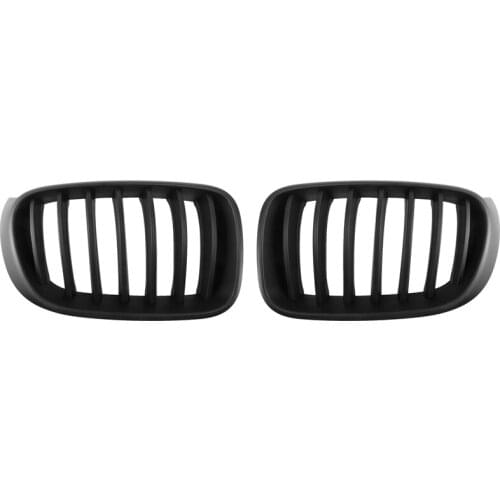 For-LCI 14-16 BMW-F25 F26 X3 X3M X4M Look Matte Black Front Kidney Grilles Grill