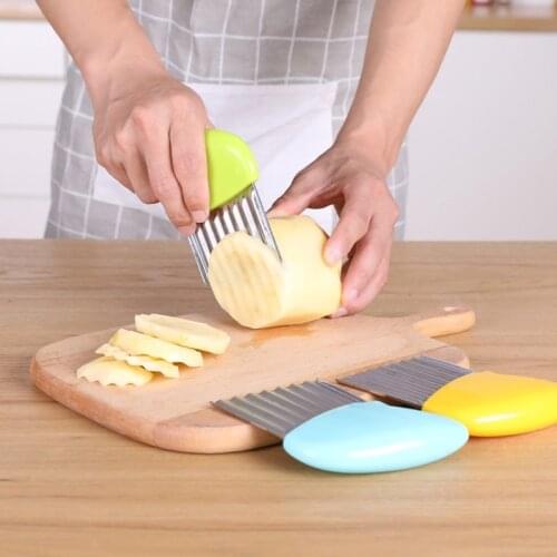 Wave Onion Potato Slices Wrinkled French Fries Salad Corrugated Cutting Chopped Potato Slices Knife Convenient Kitchen Gadgets