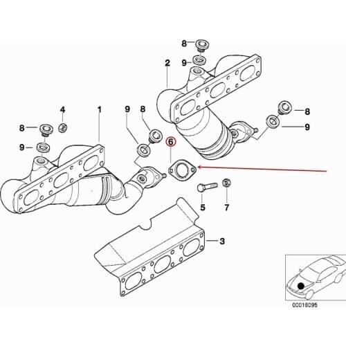 Exhaust pipe pad Interface pad Flat pad Three-way catalytic converter gasket Suitable for E38b mwE39 E46 323i Exhaust manifold