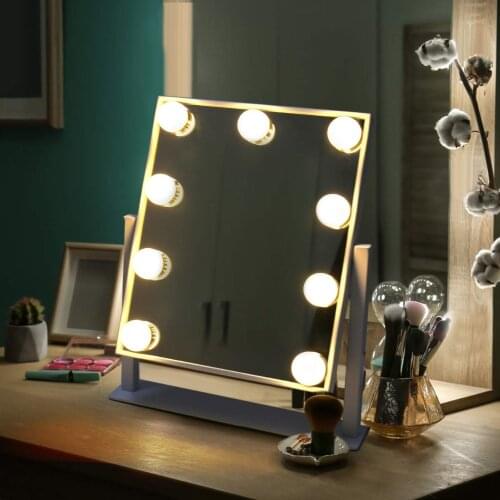 Hollywood Beauty Vanity Makeup Led Lighted Bulbs Mirrors with 3 Color Lighting Modes Tabletop Cosmetic with 10x Maganifying Spot