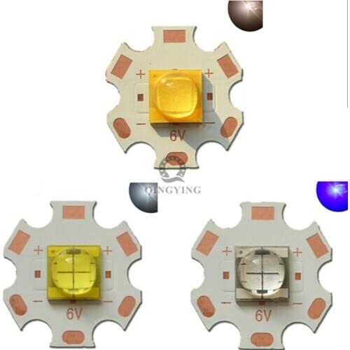 1-10PCS ETI 7070 6V 4Chips 15W LED Emitter Diode can replace Cree MKR MCE XHP50 XHP70 Cool White LED light with 20mm Copper PCB