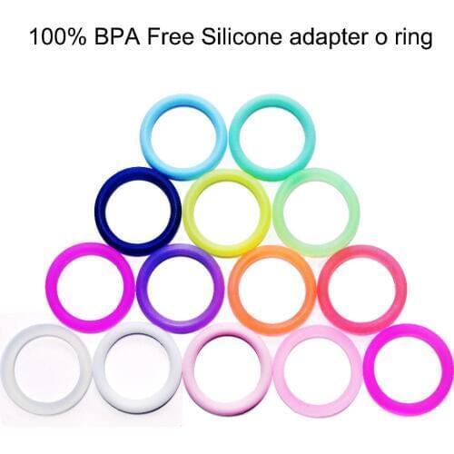 HOT Mixed 14 colors 100pcs Clear Transparent BPA Free Silicone Baby Pacifier Holder Adapter O Ring Dummy Ring MAM ring