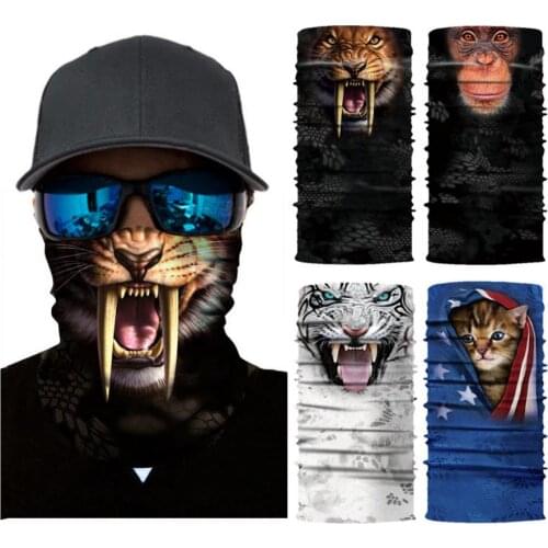120pc/lot 3D animal print Bike Bicycle Riding Variety Turban Magic Headband Head Scarf Scarves Face Mesh riding Bandanas