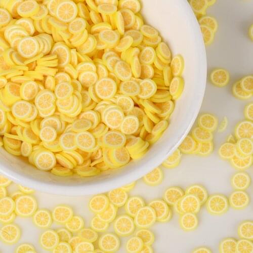 20g/pac Fruit Cartoon Lemon Slices Polymer Hot Clay Sprinkles Scrapbooking Nail Art Decoration DIY Slime Filling Accessories 5mm