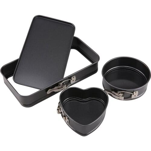 3-Piece Carbon Steel Detachable Nonstick Bakeware Set Mold For Baking Cake Decoration Tools Kitchen Accessories DIY Pastry Mould