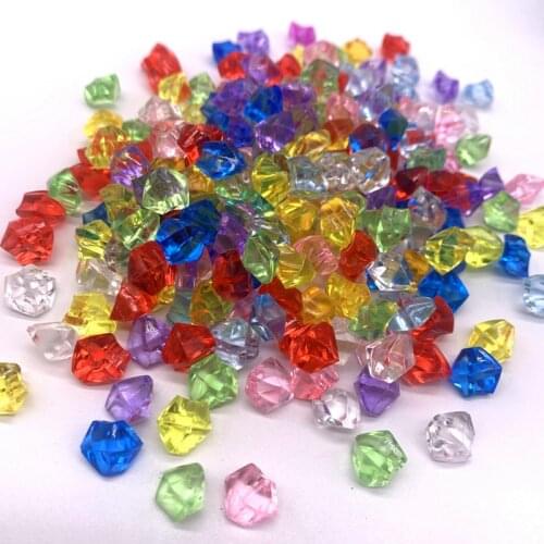 50Pcs 15x9mm Colorful Aquarium Acrylic Stones Crystal Ice Cubes Decor Vase Filler Pebble Tank Accessories DIYJewelry Decoration