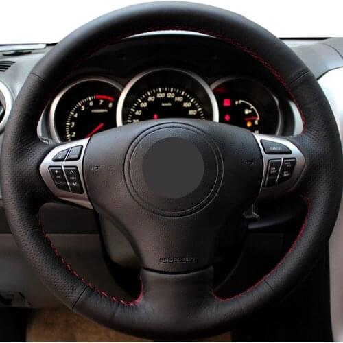 DIY Black Genuine Leather Car Accessories Steering Wheel Cover For Suzuki Grand Vitara 2007 2008 2009 2010 2011 2012 2013
