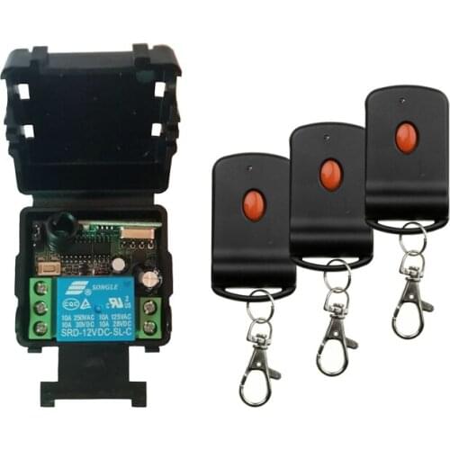 DC12V 24V 1CH 10A RF Wireless Remote Control Switch System transmitter & receiver relay Receiver Smart Home Switch