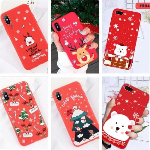 Santa Claus Phone Cases For iPhone 6 6 s Elk Christmas Tree Cute Deer For iPhone 6 6s 7 8 Plus X XS Max XR Soft TPU Funda Cover