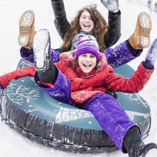 Children Adult Ski Ring Skiing Thickened Floated Sled Skiing Snow Tube Sleigh Tubing Winter Outdoor Inflatable Ski Circle