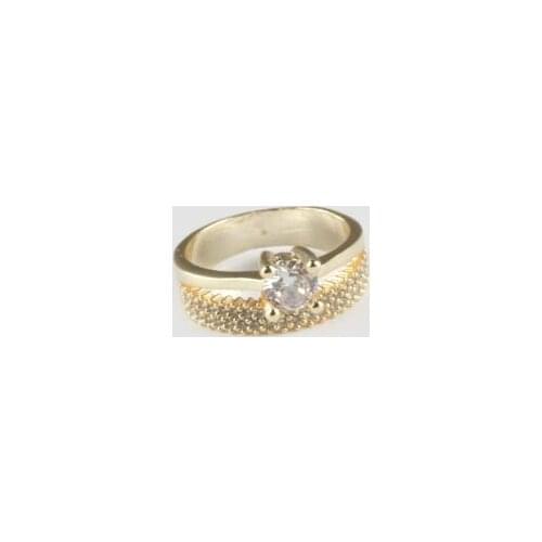 Double Row Single Stone Ring