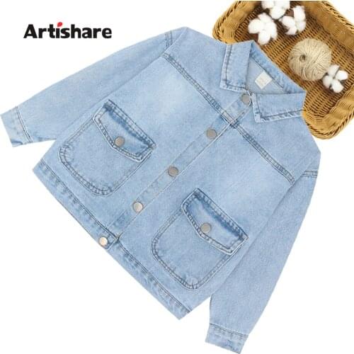 Girls Denim Coat Printed Girl Coats Kids Casual Style Kids Coat Spring Autumn Clothes For Girls 6 8 10 12 14