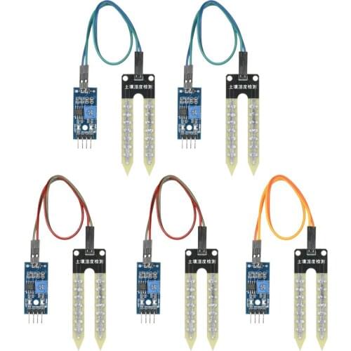 5pcs Soil Humidity Hygrometer Moisture Detection Sensor Module Automatic Watering System With power indicator for Arduino