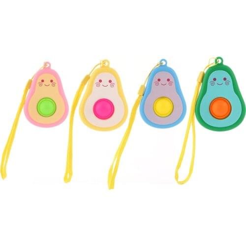 Dimple Fidget Toy Silicone Push Bubble Avocado Keychain Pendant Sensory Fidget Toys For Autism Stress Relievers For Adult Child