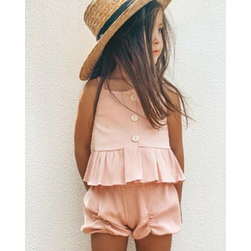 UK Summer Toddler Baby Girl Clothes Strap Dress Tops Shorts Pants 2PCS Outfits