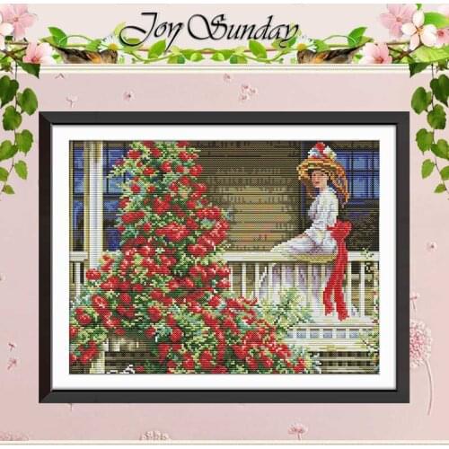 The Woman On The Railing Counted 11CT 14CT Cross Stitch Sets DIY wholesale Cross-stitch Kits Embroidery Needlework Home Decor