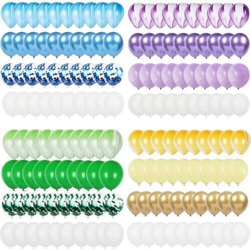 40pcs Agate balloon Latex metal ballons set Girl boy birthday party deco Baby shower Blue globos Wedding decoration Party baloon