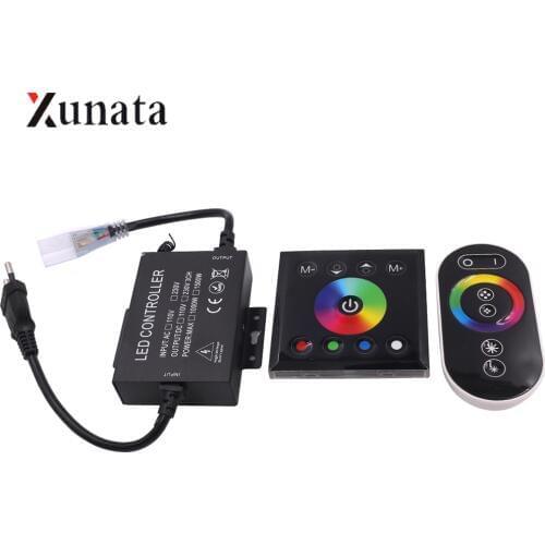 AC 110V 220V RF RGB Controller Touch Panel RGB Controller with Full Touch Remote Control Wall Mounted Screem Dimmer for LED Tape