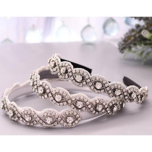TRiXY S28-FG Wedding Hair Accessories Baroque headband Wedding Crown rhinestone Bridal Tiara Luxury Vintage Bridal Hair Jewelry