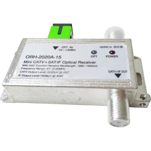 FTTH ORH-2020 -15 optical receiver with AGC 1260-1660nm 47-2150MHz MINI CATV + SAT-IF Optical receiver build-in filter