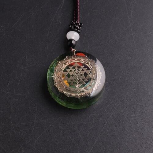 Wholesale 12pcs/lot Pendant Sri Yantra Necklace Energy Divination Women Necklace Jewelry Handmade Professional Dropshipping