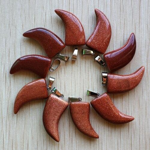 Wholesale 10pcs/lot Fashion good quality gold sand stone ox horn charms pendants for jewelry accessories making free shipping