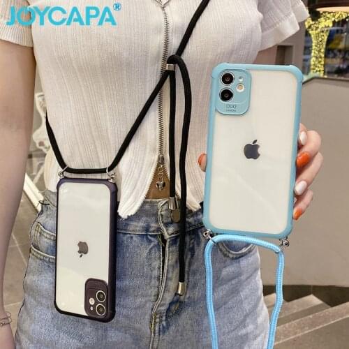 Shockproof Bumper Case For Samsung Note20 S20 Ultra S10 S20 Plus A31 A41 A50 A51 A71 Lanyard Carry To Hang Cover For Redmi Mi 9