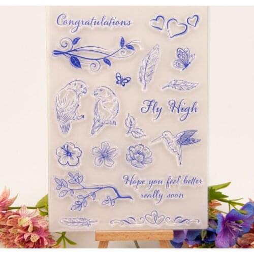 Parrot Hummingbird Transparent Clear Silicone Stamp Seal Cutting DIY Scrapbook Rubber Coloring Embossing Diary Decor Reusable