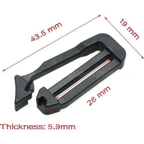 One Side Opened Tri Glide Slider Adjust Buckle For Webbing Strap 3D Attached Bag Black Webbing Size 1"( 26mm)