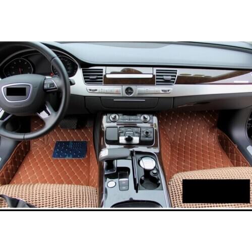 For luxury fiber leather car floor mat for audi a8 2011 2012 2013 2014 2015 2016 2017 d4 accessories d3 d2 styling