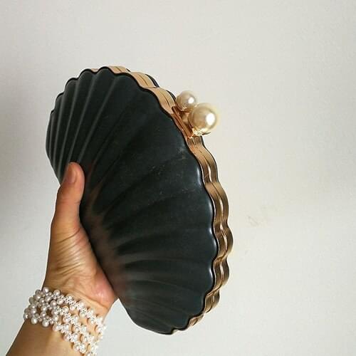 Silver or gold metal purse frame box clutches with black plastic box bag DIY handbag frame obag purse handles pearl white clasp