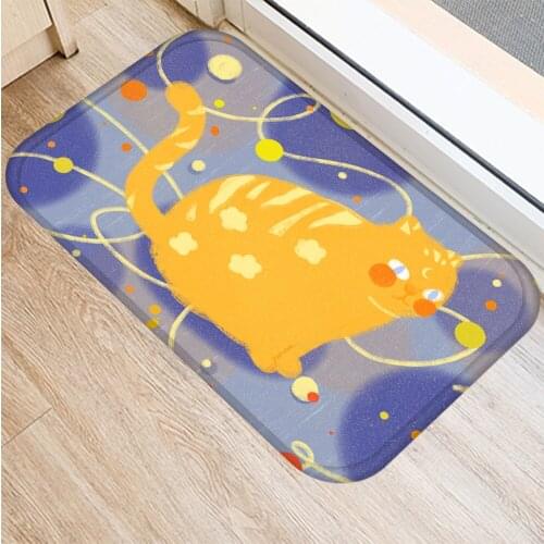Cute Cartoon Cats Anti-slip doormat Vacuuming kitchen bedroon bath Floor mats Home Entrance kids prayer mat 40*60cm DD0025