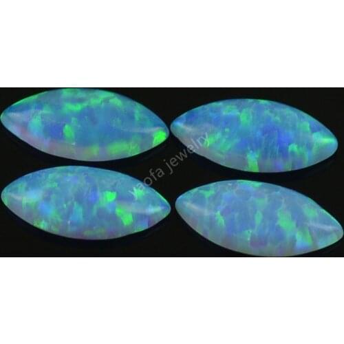 Synthetic marquise Cabochon Opal stone op06 Fire Light blue Opal with High Quality factory price