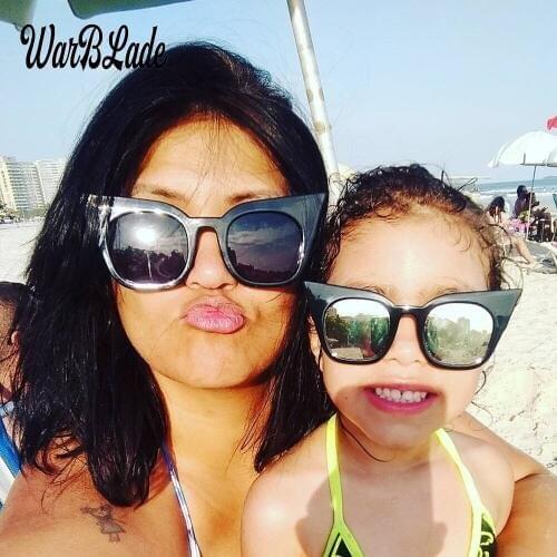 WarBLade 2018 New Fashion Cat Eye Sunglasses Kids Boys Girls Cute Classic Cat Eye Sun Glasses Red Female UV400 Infantil