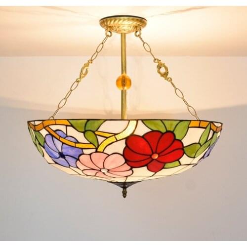 60cm American Pastoral Morning Glory Red Festive Bar Light European-Style Creative Living Room Dining Room Bedroom