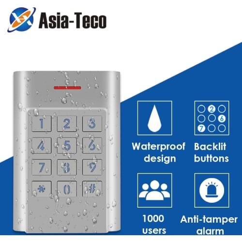 IP66 Waterproof Standalone Access Control Keypad Zinc Alloy case Security Entry Door Reader Access control system 1000 user K5