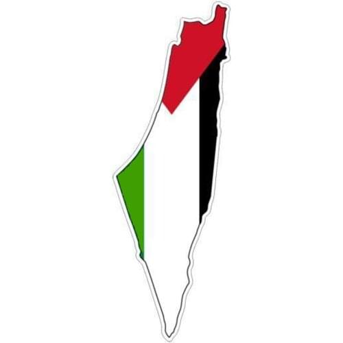 Funny Car Sticker PVC Palestine Gazza Jews Flag Map Car Styling Motorcycle Decorative Accessories Decals