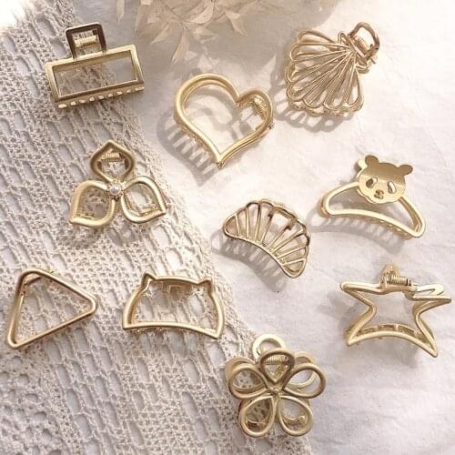 Fashion Small Simple Wild Geometric Hair Claw for Women Girls Clamps Hair Crab Metal Hair Clip Claw Accessories Headwear