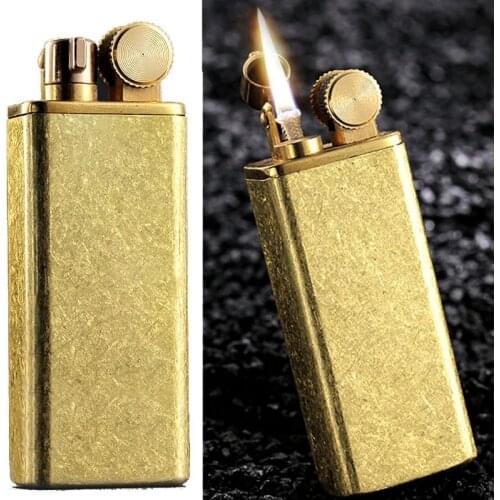 Zorro Retro windproof kerosene lighter brass Gasoline oil grinding wheel arm lifting Machine mens Smoking gift Collection