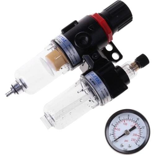 1Set G1/4'' In line Air Compressor Filter Regulator Gauge Trap Oil Water 1.0MPa