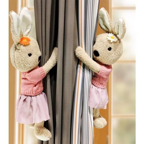 1Pc Rabbit doll Magnetic Curtain Tiebacks Tie Backs Buckles Clips Holdbacks Curtain Tiebacks Room Kid Bedroom Cute Decoration
