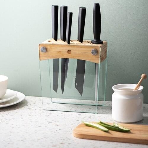 2021 10 Slot Universal Knife Block without Knives Kitchen Knife Holder Organizer Hidden Knife Rack for Kitchen Cutlery Storage