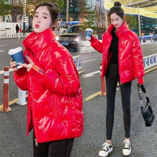 2021 warm Coats Thick Winter Glossy Womens Parka Quality Jackets Female Fashion Loose Outerwear Warm Clothing
