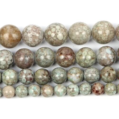 4-12mm Natural Stone Beads Round Smooth Chrysanthemum Stone Loose Beads For Jewelry Making DIY Charm Bracelet Necklace Handmade