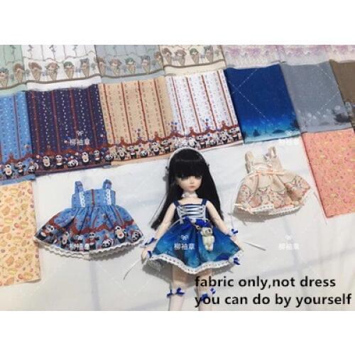45*15cm Fabric Diy Handmade ob11 Doll clothes Chiffon material Fabric Sewing 20cm ob 11 Doll Clothes fabric 1/8bjd Dress lolita