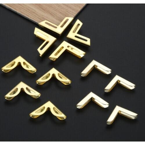 50Pcs Gold Furniture Book Scrapbooking Album Menu Folder Corner Protectors Zinc Alloy Corner Brackets for Photo Album 15/17/18mm