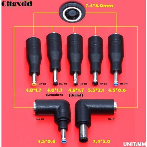 Cltgxdd 1PCS DC power jack 5.5 * 2.1 / 4.5*0.6 / 4.8*1.7 / 7.4*5.0 male to 7.4 *5.0 / 7.4*0.6 female DC Power Connector adapter
